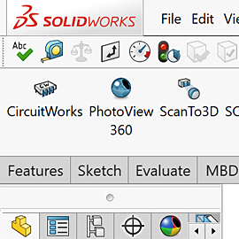 Ikony programu SolidWorks